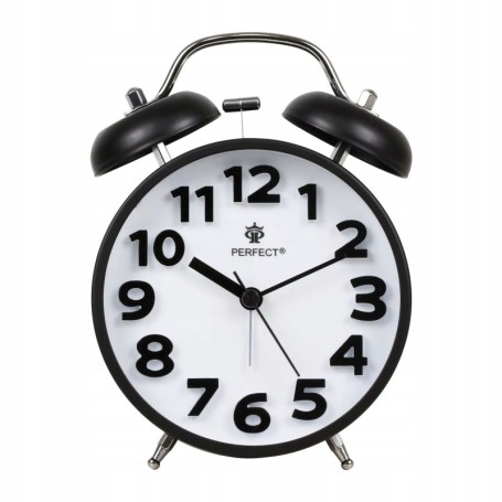 Budzik kwarcowy zegar PERFECT 11502 GŁOŚNY ALARM GONG PODŚWIETLENIE PŁYNĄCY