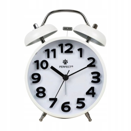 Budzik kwarcowy zegar PERFECT 11502 GŁOŚNY ALARM GONG PODŚWIETLENIE PŁYNĄCY