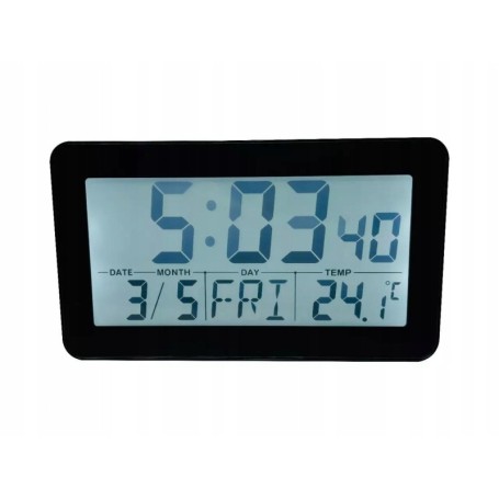Budzik kwarcowy PERFECT JB 8203 zegar PODŚWIETLENIE ALARM kalendarz